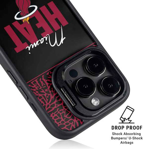 NBA Miami Heat Elephant Print iPhone 16 Pro Max Kickstand Case