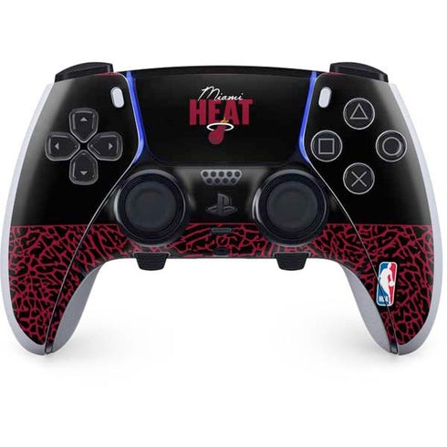 NBA Miami Heat Elephant Print PS5 DualSense Edge Pro Controller Skin