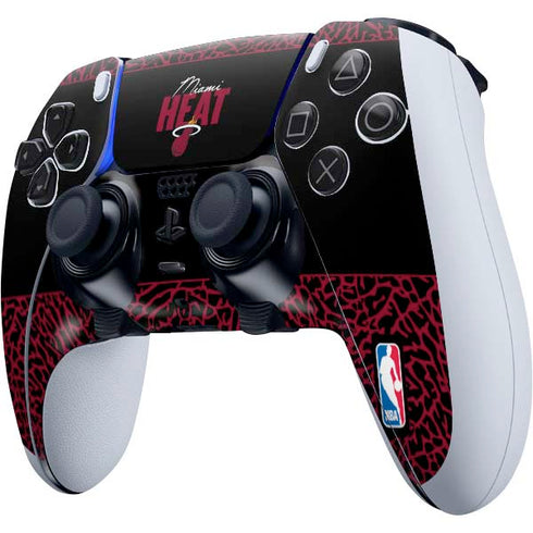 NBA Miami Heat Elephant Print PS5 DualSense Edge Pro Controller Skin