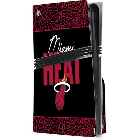 NBA Miami Heat Elephant Print PS5 Pro Disk Console Skin