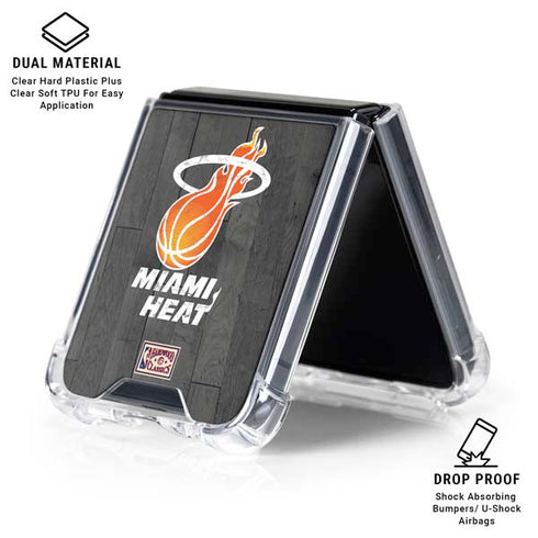 NBA Miami Heat Hardwood Classics Galaxy Z Flip6 Clear Case