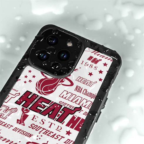 NBA Miami Heat Historic Blast iPhone 15 Pro Waterproof Case