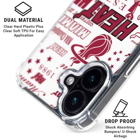 NBA Miami Heat Historic Blast iPhone 16 Plus Clear Case