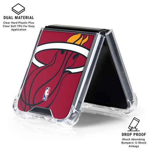 NBA Miami Heat Large Logo Galaxy Z Flip6 Clear Case