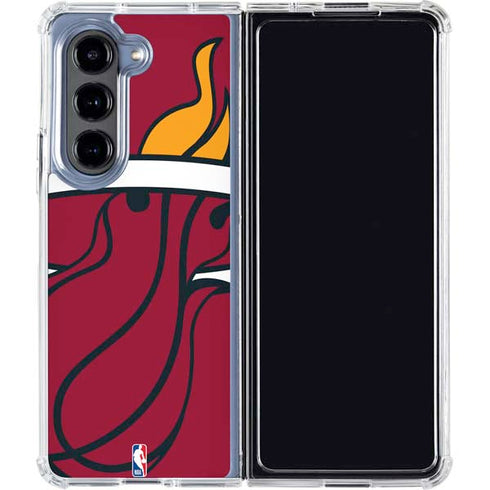 NBA Miami Heat Large Logo Galaxy Z Fold5 5G Clear Case