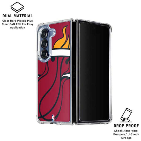 NBA Miami Heat Large Logo Galaxy Z Fold6 Clear Case
