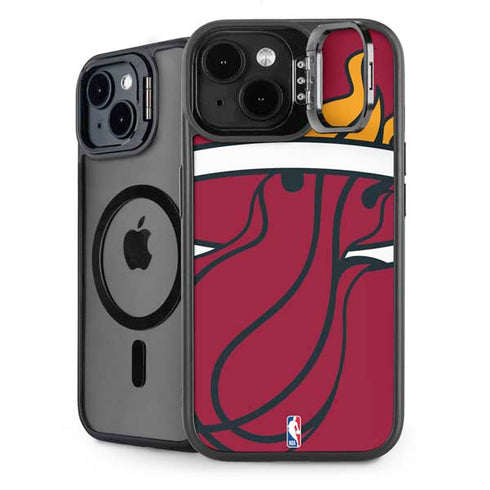 NBA Miami Heat Large Logo iPhone 15 Plus Kickstand Case