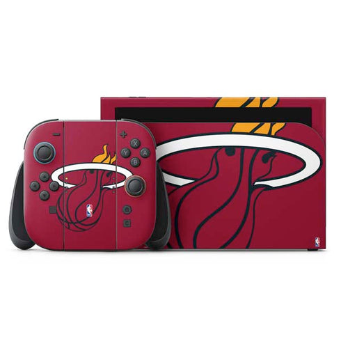 NBA Miami Heat Large Logo Nintendo Switch 2 (2025) with Joy-Con Skin