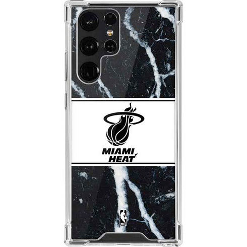 NBA Miami Heat Marble Galaxy S22 Ultra Clear Case