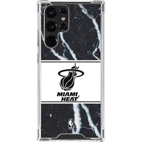 NBA Miami Heat Marble Galaxy S23 Ultra Clear Case