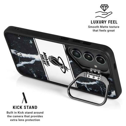 NBA Miami Heat Marble Galaxy S25 Kickstand Case