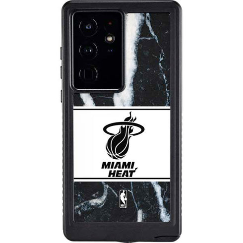 NBA Miami Heat Marble Galaxy S24 Ultra Waterproof Case