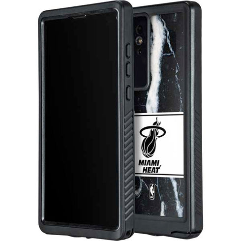 NBA Miami Heat Marble Galaxy S24 Ultra Waterproof Case