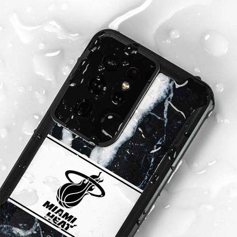NBA Miami Heat Marble Galaxy S24 Ultra Waterproof Case