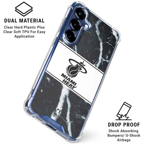 NBA Miami Heat Marble Galaxy S25 Plus Clear Case