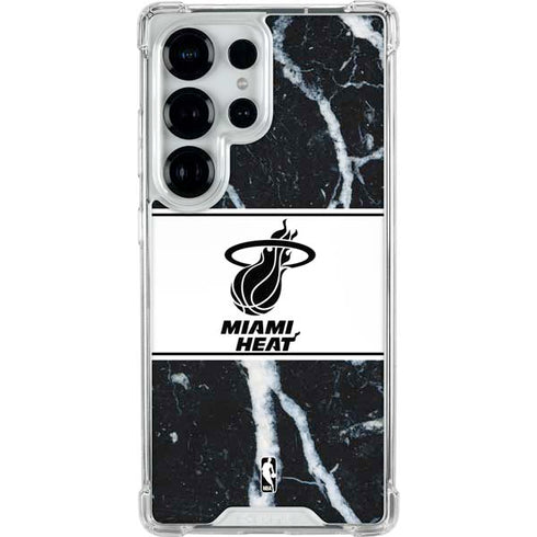 NBA Miami Heat Marble Galaxy S25 Ultra Clear Case
