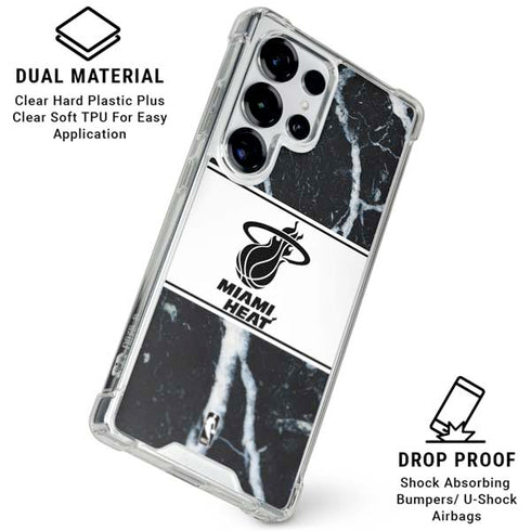 NBA Miami Heat Marble Galaxy S25 Ultra Clear Case