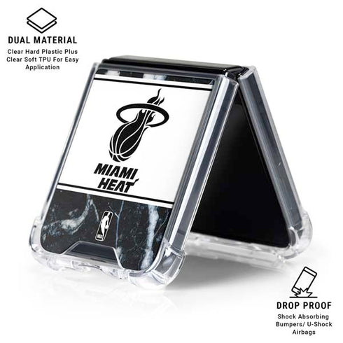 NBA Miami Heat Marble Galaxy Z Flip6 Clear Case
