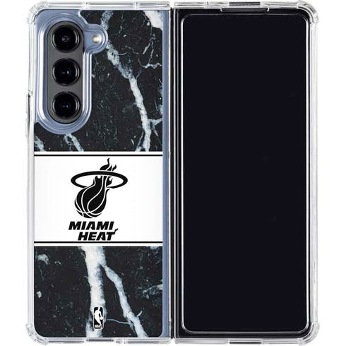 NBA Miami Heat Marble Galaxy Z Fold5 5G Clear Case