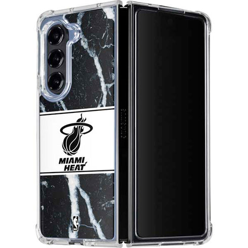 NBA Miami Heat Marble Galaxy Z Fold5 5G Clear Case