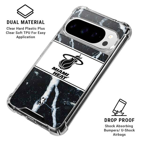 NBA Miami Heat Marble Google Pixel 10 Pro XL Clear Case