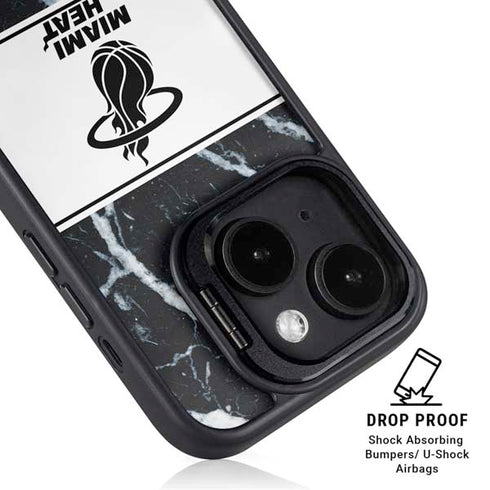 NBA Miami Heat Marble iPhone 14 Kickstand Case