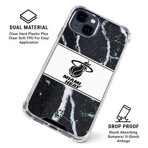 NBA Miami Heat Marble iPhone 15 Clear Case