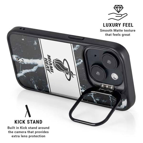 NBA Miami Heat Marble iPhone 15 Kickstand Case