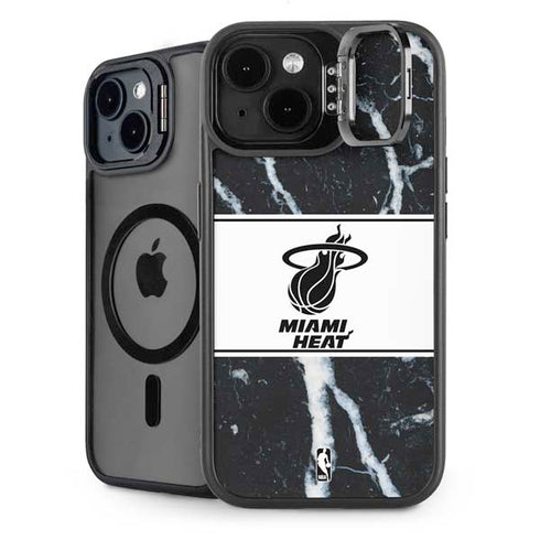 NBA Miami Heat Marble iPhone 15 Plus Kickstand Case