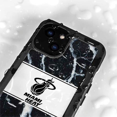 NBA Miami Heat Marble iPhone 15 Plus Waterproof Case