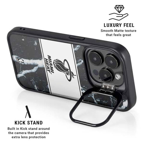 NBA Miami Heat Marble iPhone 15 Pro Kickstand Case