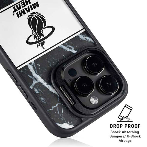 NBA Miami Heat Marble iPhone 15 Pro Kickstand Case
