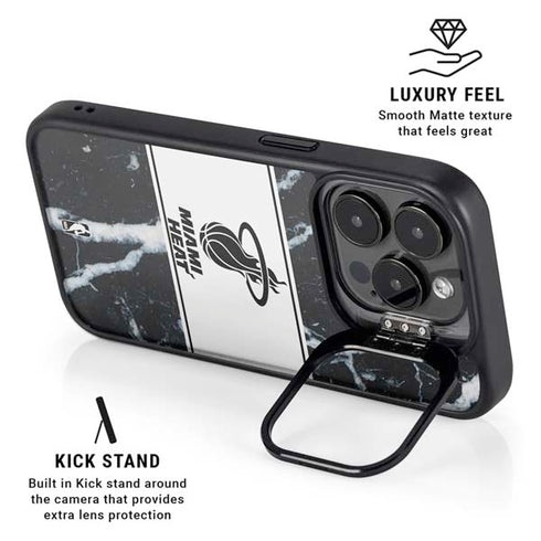 NBA Miami Heat Marble iPhone 15 Pro Max Kickstand Case
