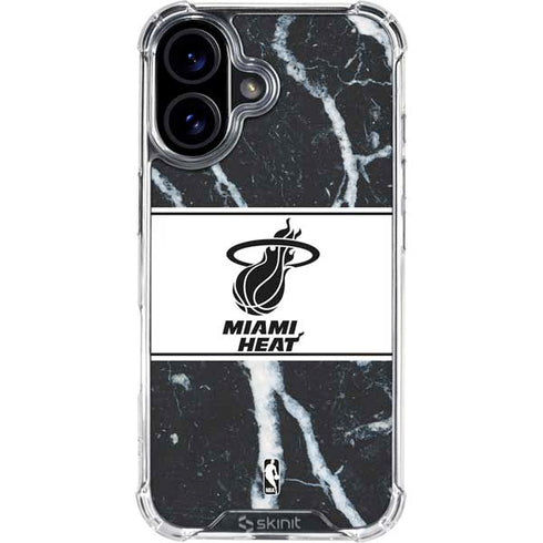 NBA Miami Heat Marble iPhone 16 Plus Clear Case