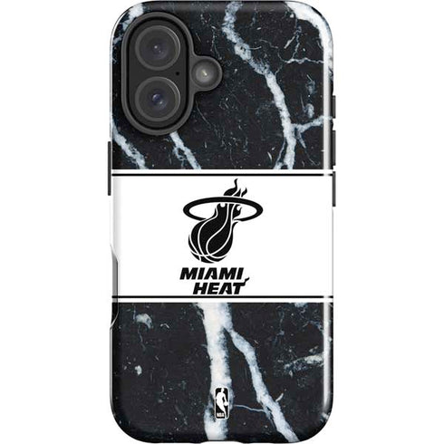 NBA Miami Heat Marble iPhone 16 Plus Impact Case
