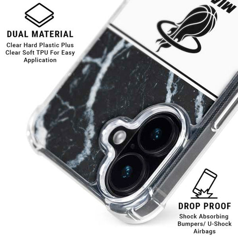 NBA Miami Heat Marble iPhone 17 Clear Case