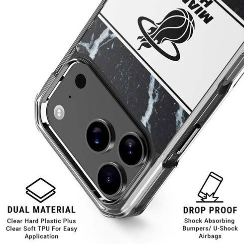 NBA Miami Heat Marble iPhone 18 Pro Clear Case
