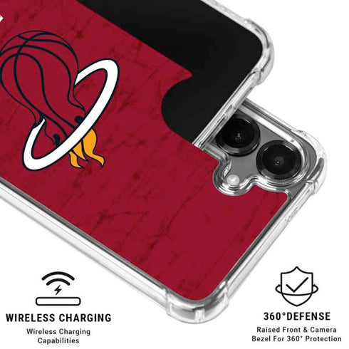 NBA Miami Heat Red Primary Logo Galaxy S26 Clear Case