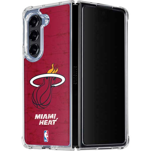 NBA Miami Heat Red Primary Logo Galaxy Z Fold5 5G Clear Case