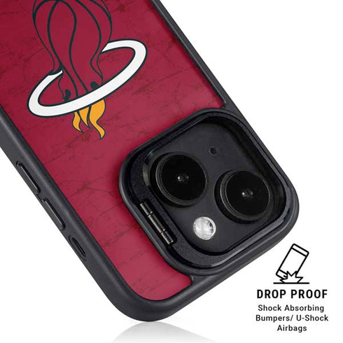 NBA Miami Heat Red Primary Logo iPhone 15 Plus Kickstand Case