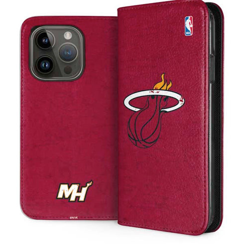 NBA Miami Heat Red Primary Logo iPhone 15 Pro Folio Case