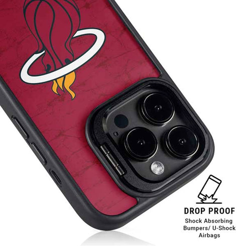NBA Miami Heat Red Primary Logo iPhone 15 Pro Kickstand Case