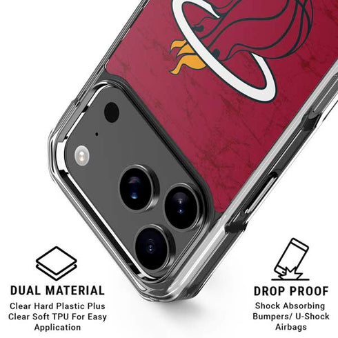 NBA Miami Heat Red Primary Logo iPhone 18 Pro Clear Case