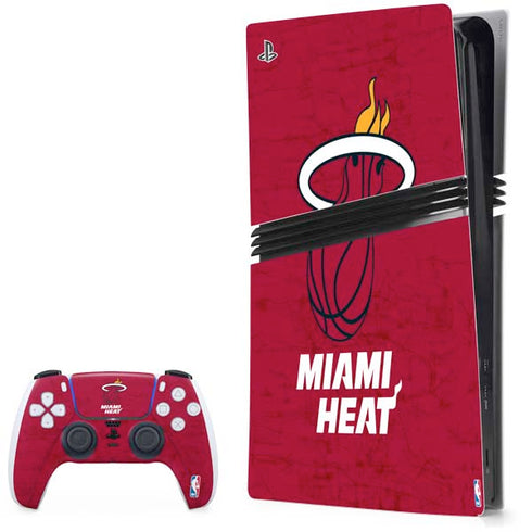 NBA Miami Heat Red Primary Logo PS5 Pro Bundle Skin