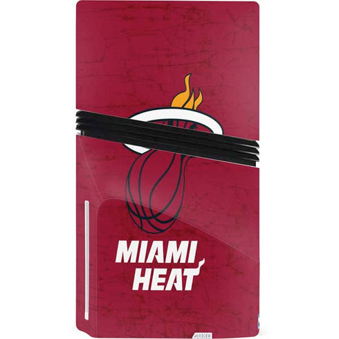 NBA Miami Heat Red Primary Logo PS5 Pro Disk Console Skin