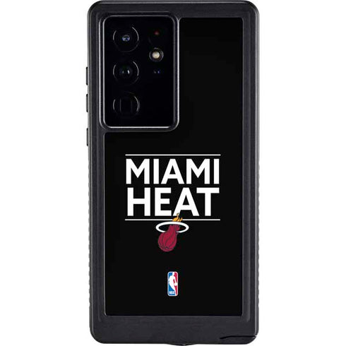 NBA Miami Heat Standard - Black Galaxy S24 Ultra Waterproof Case