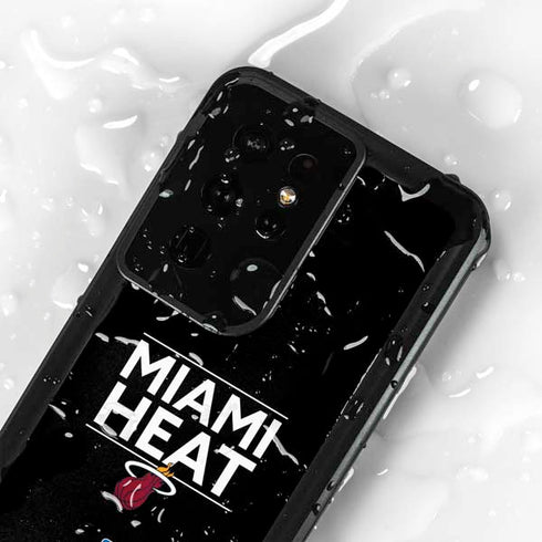 NBA Miami Heat Standard - Black Galaxy S24 Ultra Waterproof Case