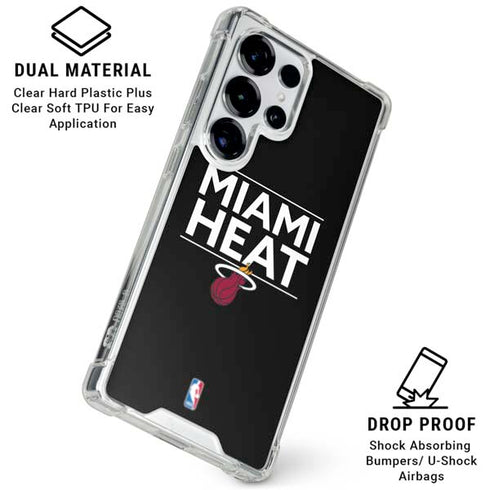 NBA Miami Heat Standard - Black Galaxy S25 Ultra Clear Case