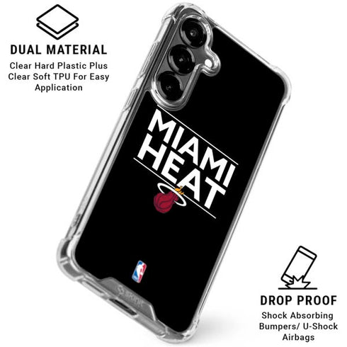NBA Miami Heat Standard - Black Galaxy S26 Plus Clear Case