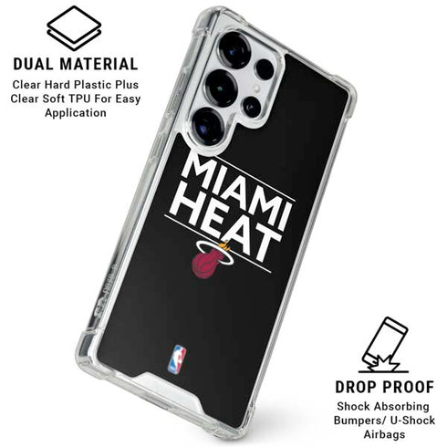 NBA Miami Heat Standard - Black Galaxy S26 Ultra Clear Case